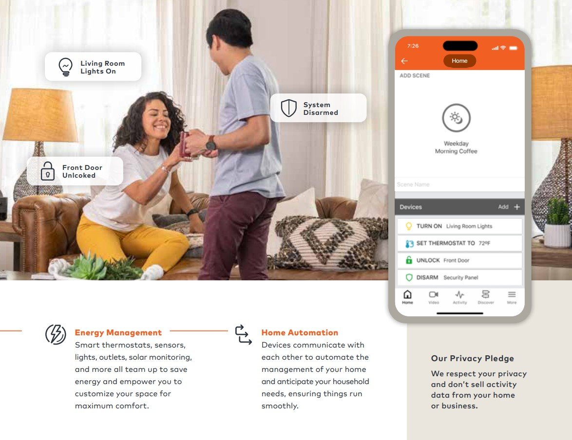 Alarm.com automation controls for smart security scenes